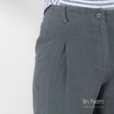 100% lin bukse, grå.