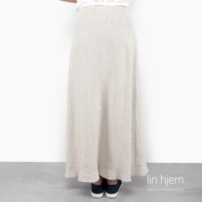 Grå farget skjørt av lin.