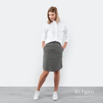 Grått linskjørt, minis.