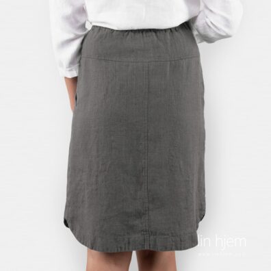 Grått skjørt av 100% lin, minis.