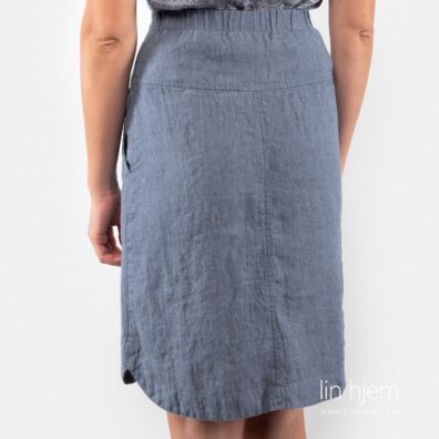 Blåaktig skjørt av 100% lin, minis.