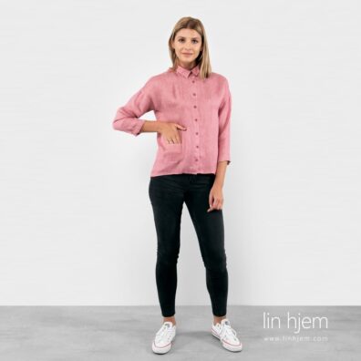 Lin bluse i rosa, eli.