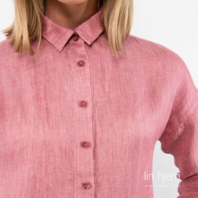 Rosa farget bluse av lin, eli.