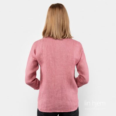 Rosa bluse av 100% lin.