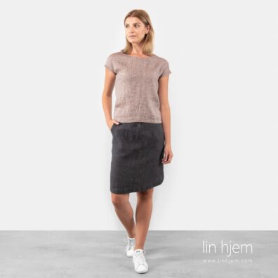 Brun bluse i lin.