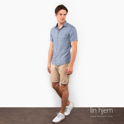 100% lin skjorte i blå, corto.