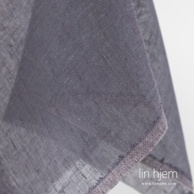 100% linstoff av grå lilla farge, gjennomsiktig.