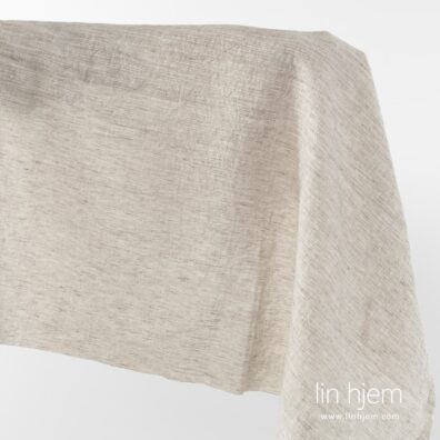 Bredt vasket brunaktig halvlin stoff.