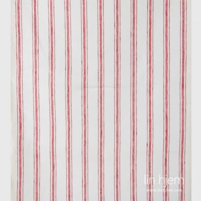 Linstoff i røde striper.