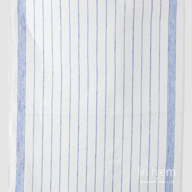 Vaffel linstoff med blå striper.