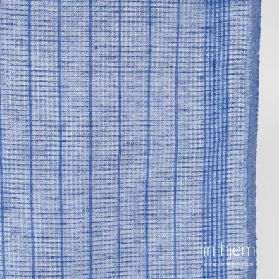 Vaffel blått linstoff.