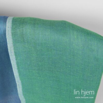 Tosidig linstoff i grønn blå.