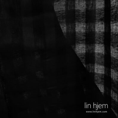 Svart rutete gjennomsiktig linstoff.