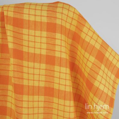 Rutete linstoff, gult-oransje.