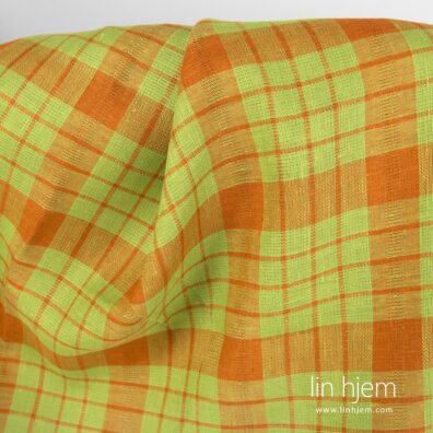 Rutete linstoff, grønn-oransje.