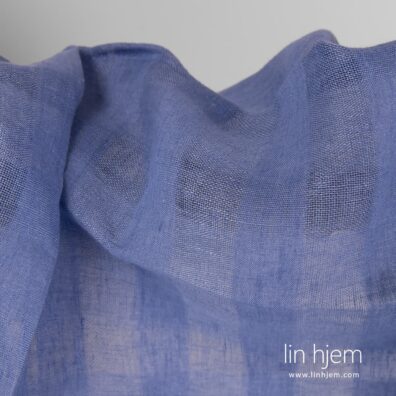 Rutete 100% linstoff, blått.