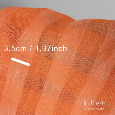 100% linstoff i oransje, gjennomsiktig.