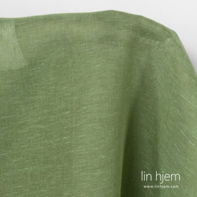 Lysegrønt linstoff, gjennomsiktig.