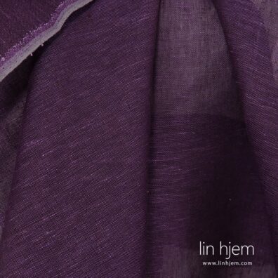 100% linstoff i lilla farge, gjennomsiktig.
