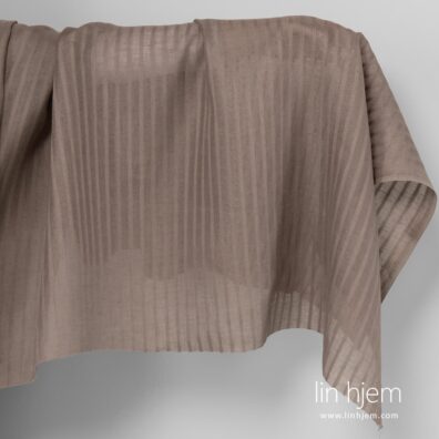 Linstoff i grå farge med striper.