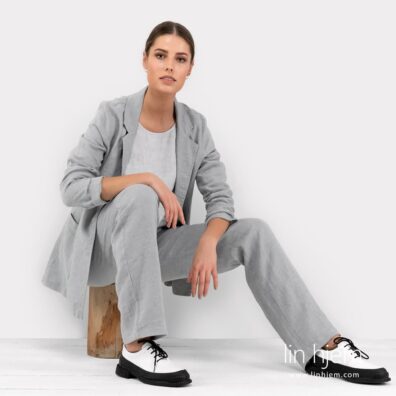 Grå jakke av lin, verona.