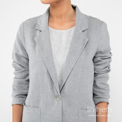 Jakke av 100% lin, grå.
