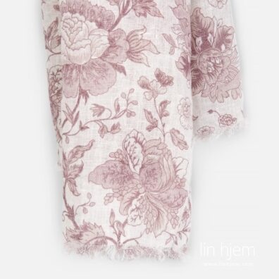 Rødaktig sjal av 100% lin.