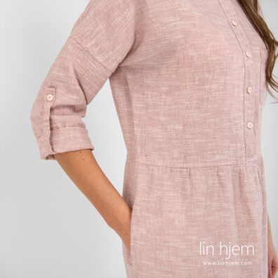 Lin-bomulls rosa kjole, judit.