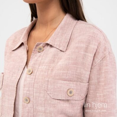 Lin-bomulls jakke av rosa farge.