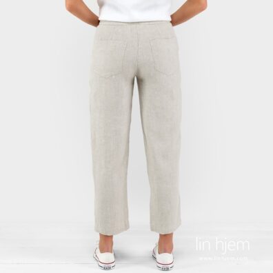 Lysegrå bukse av 100% lin.