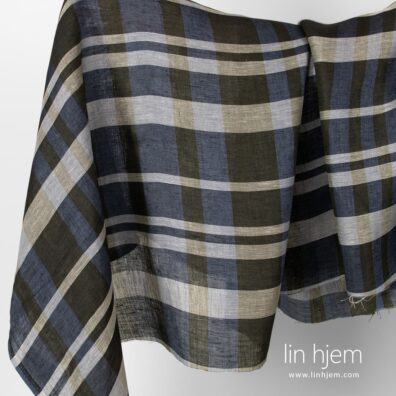 Rutete blått-grønt linstoff.