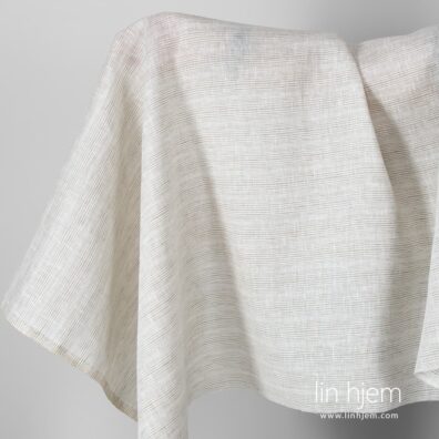 Linstoff i beige striper.