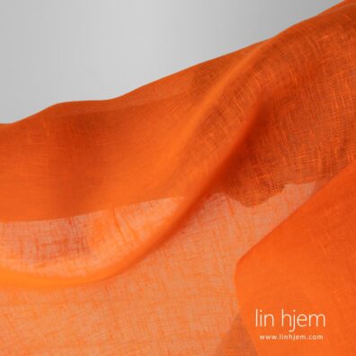 Gjennomsiktig 100% linstoff, oransje.