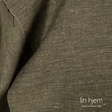 100% linstoff i gråaktig grønn farge.