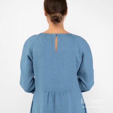 Blå farget 100% linkjole.