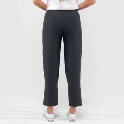 Mørkegrå bukse av 100% linstoff.