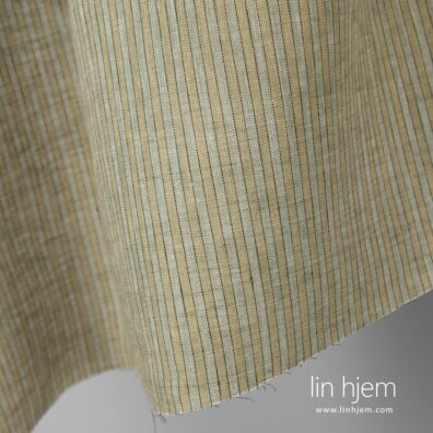 Stripete 100% linstoff, grønnaktig.