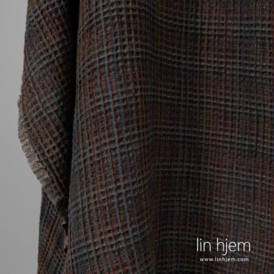 Vasket lin-bomulls stoff, fargerikt.