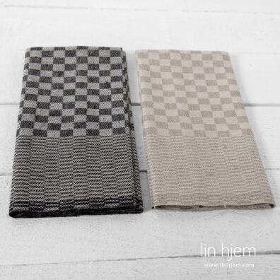 Lin-bomulls kjøkkenhåndklær sett.