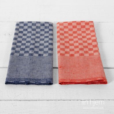 Blått-rødt kjøkkenhåndklær sett.