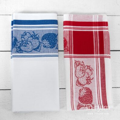 Hvitt kjøkkenhåndklær sett.