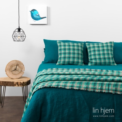 Lin sengesett mørk-turkis LIBELE