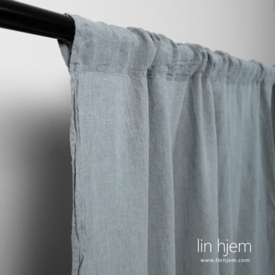 Blåaktig grå gardin av lin, ATLANTA.