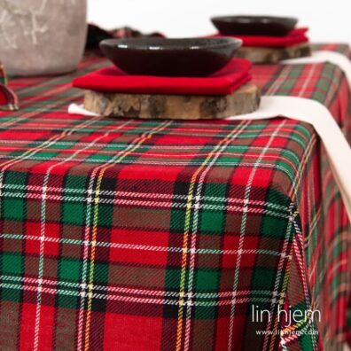 Rutete duk av lin-bomulls stoff.