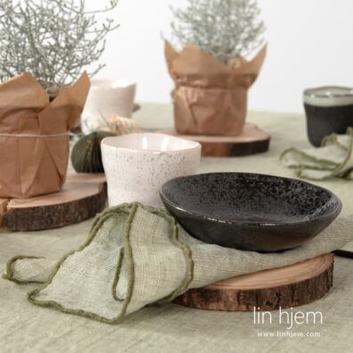 Grønnaktig linserviett.