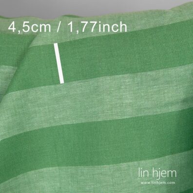 Grønt stripete 100% linstoff.