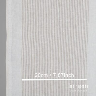 100% linstoff i grå striper.