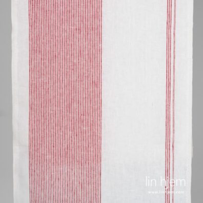 Håndkle linstoff i røde striper.