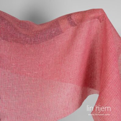 Rosa rutete gjennomsiktig linstoff.