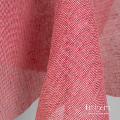 Rutete 100% linstoff, gjennomsiktig.